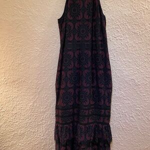 Banana Republic Black and Raspberry lacy dress